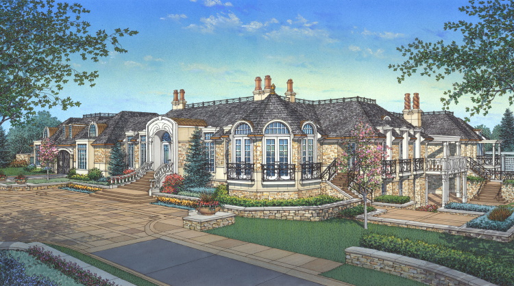 Luxury Custom Home drawing by Michael J Sanchez